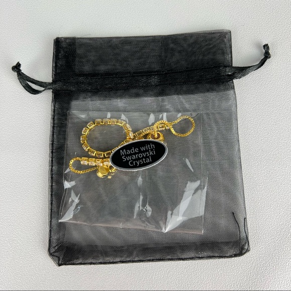 Swarovski Crystals Tennis Slider Bracelet Gold - Picture 7 of 9